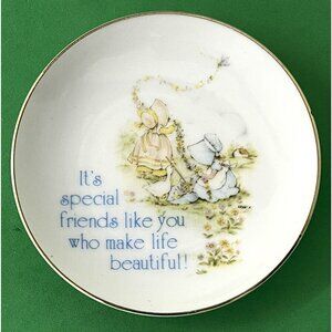 VTG 1968 Lasting Treasures American Greetings 4" HOLLY HOBBIE Friends Plate FLAW